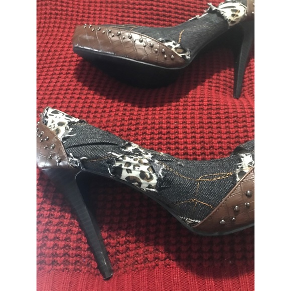 Bertinni denim and print heels size 11 - Picture 10 of 13